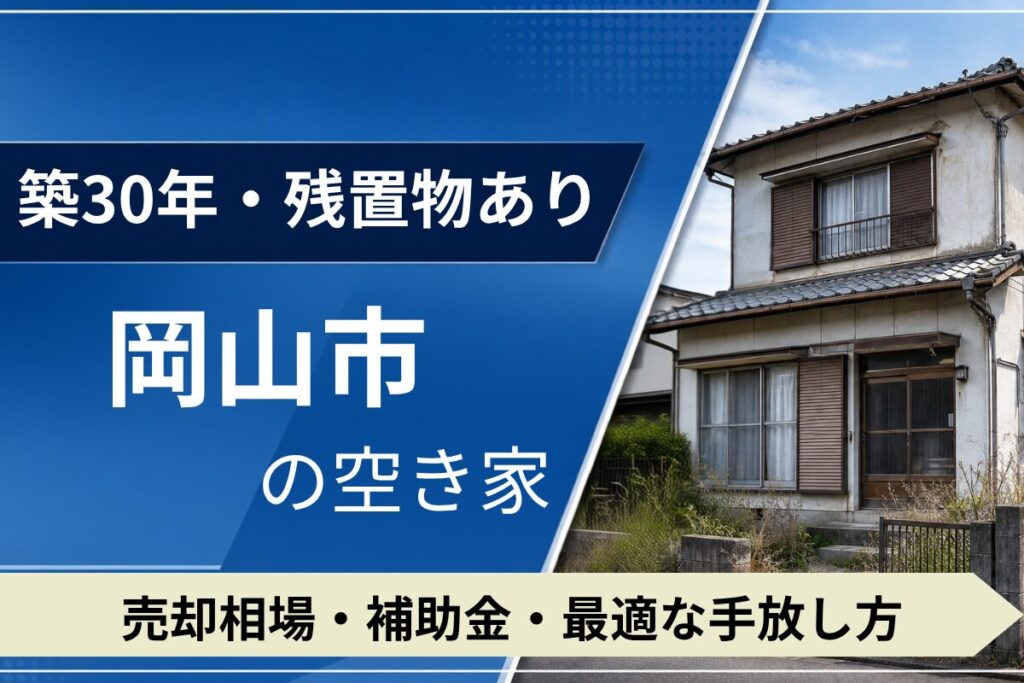 【築30年・残置物あり】岡山市の空き家を売るには？売却相場・補助金・手放し方