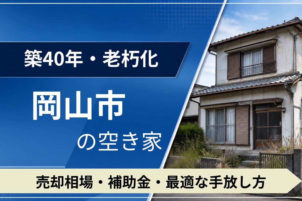 【築40年・老朽化】岡山市の空き家を売るには?売却相場・補助金・手放し方