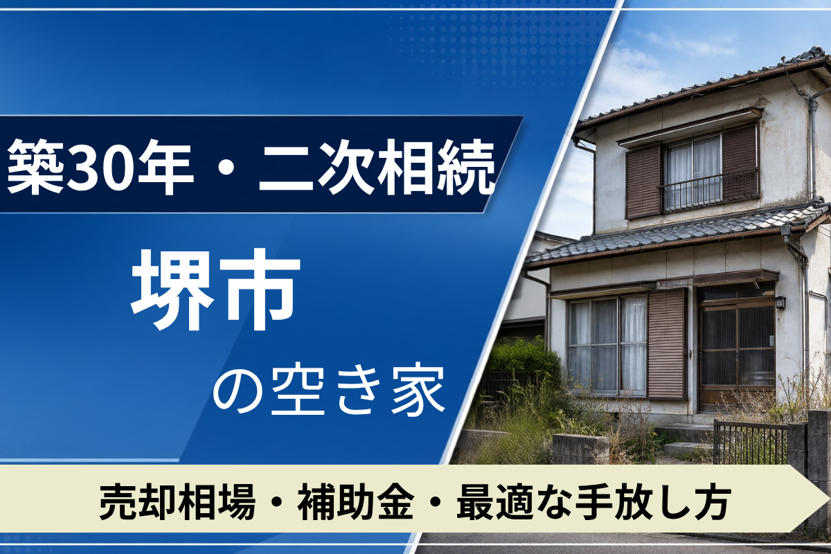 【築30年・二次相続】堺市の空き家を売るには？売却相場・補助金・手放し方
