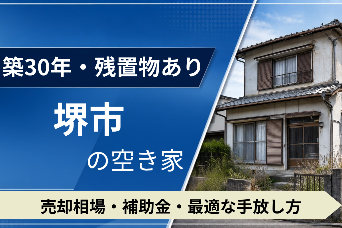 【築30年・残置物あり】堺市の空き家を売るには?売却相場・補助金・手放し方