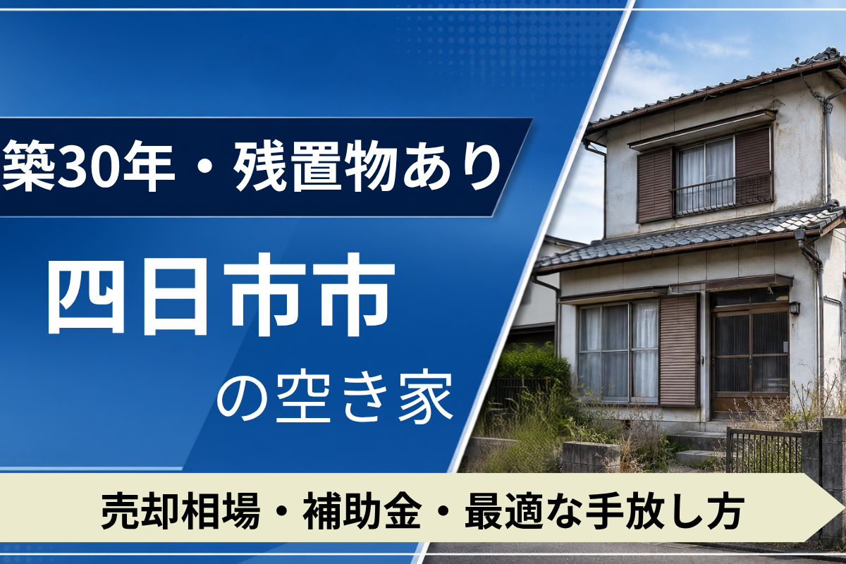 【築30年・残置物あり】四日市市の空き家を売るには?売却相場・補助金・手放し方