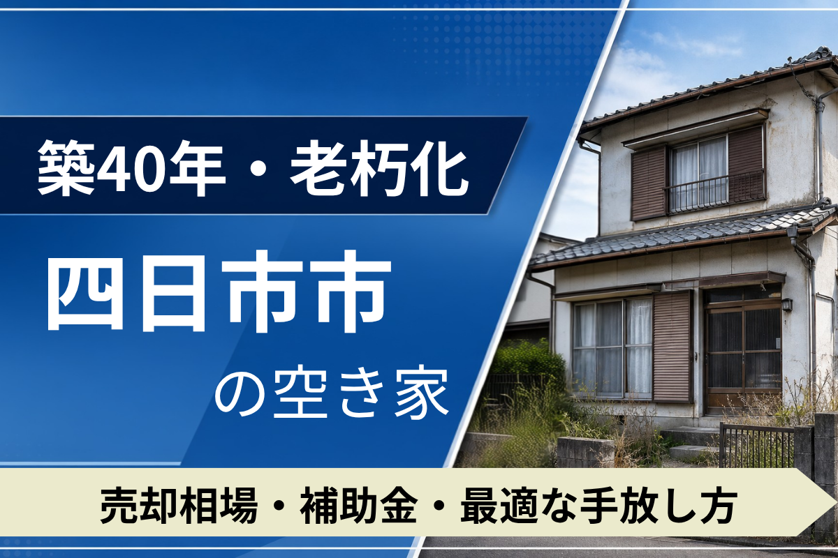 【築40年・老朽化】四日市市の空き家を売るには?売却相場・補助金・手放し方